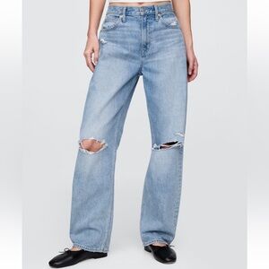 Gap Barrel Light Blue Distressed High-Rise Jeans